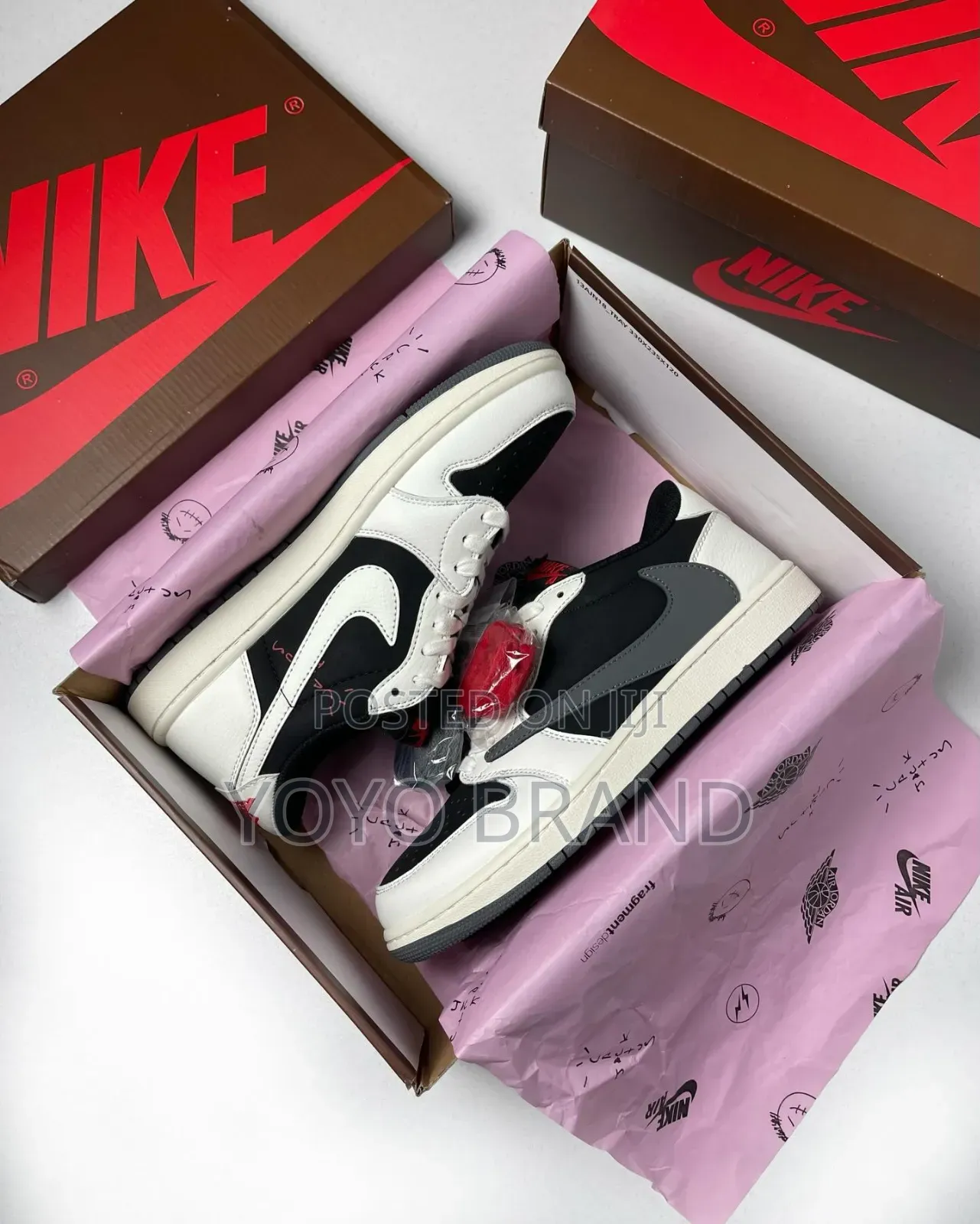 Nike Air Jordan 1 Low X Travis Scott Black, White,/ Grey Unisex Shoes