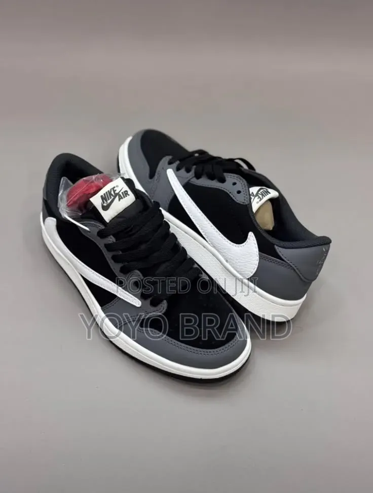 Air Jordan 1 Low X Travis Scott Grey Black Low Unisex Shoes
