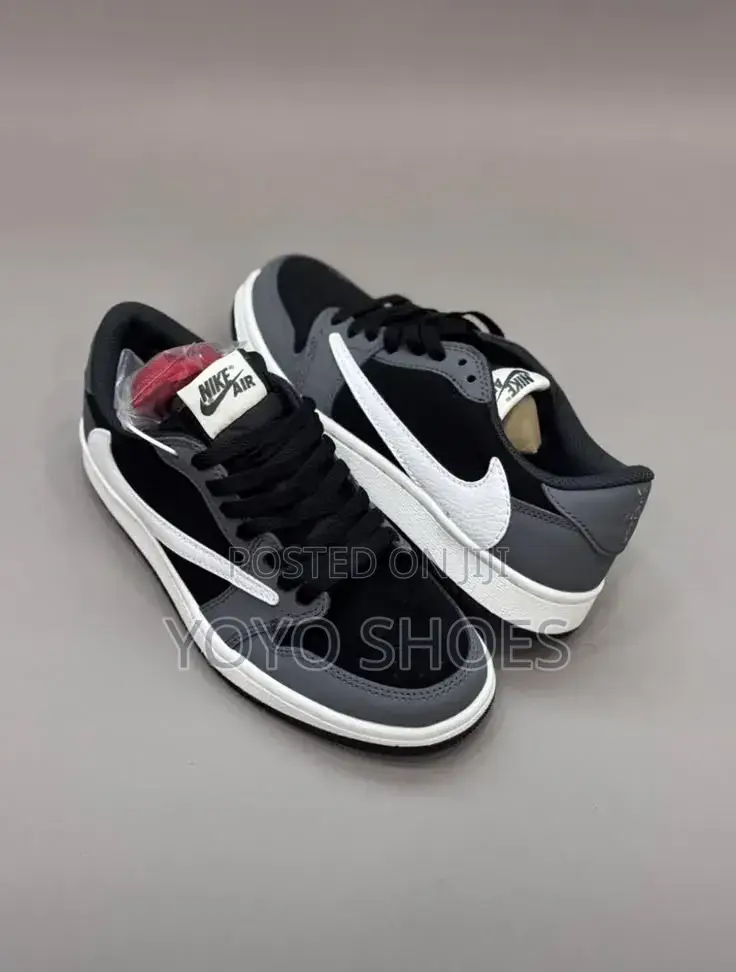 Air Jordan 1 Low X Travis Scott Grey Black Low Unisex Shoes