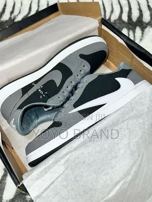 Air Jordan 1 Low X Travis Scott Grey Black Low Unisex Shoes