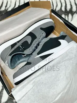 Air Jordan 1 Low X Travis Scott Grey Black Low Unisex Shoes