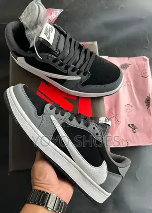 Air Jordan 1 Low X Travis Scott Grey Black Low Unisex Shoes