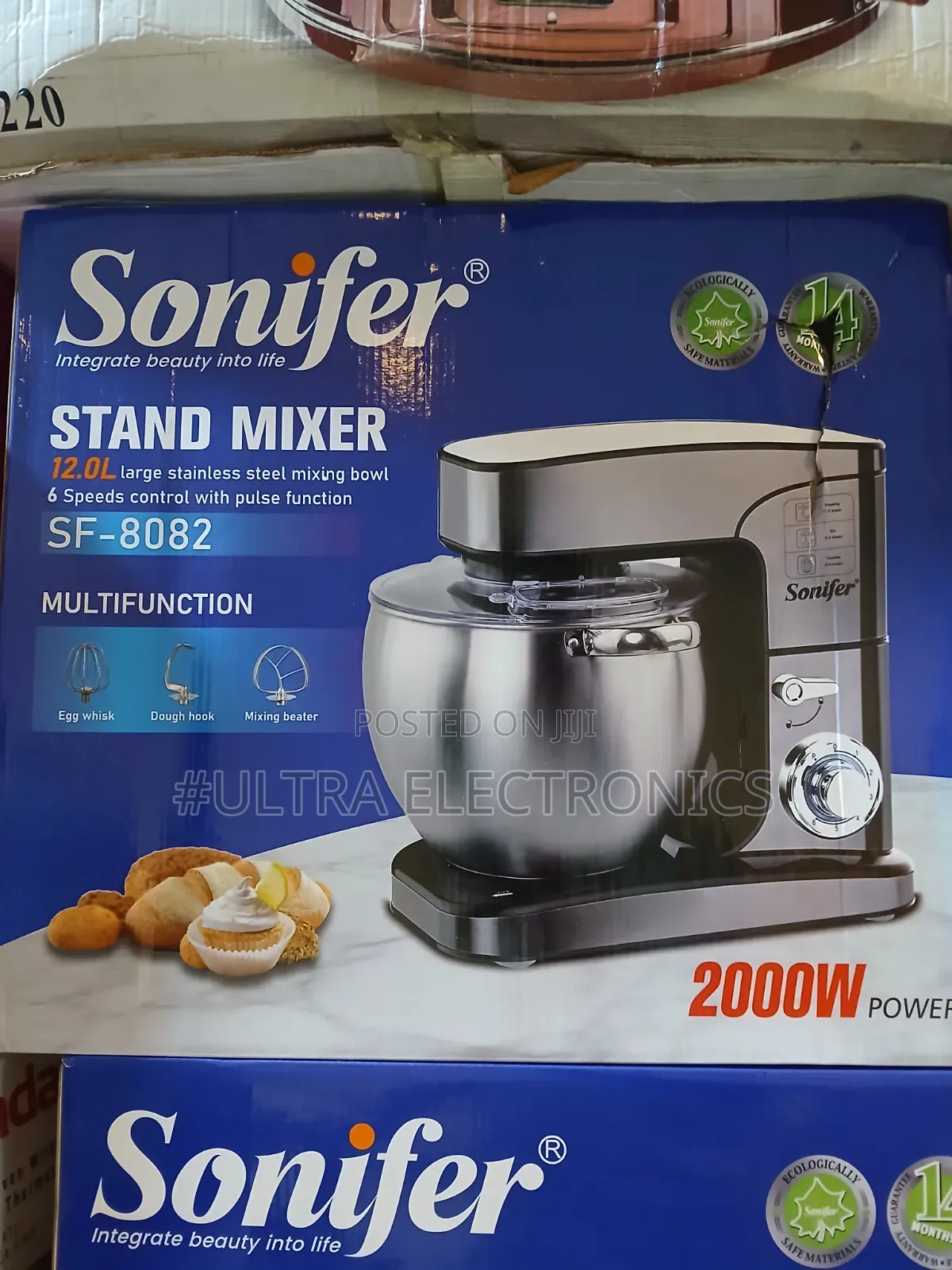 Sonifer Stand Mixer Sf-8082 2000w Powerful Motor 12l Large