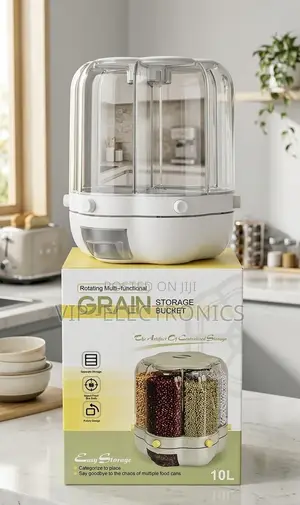 10L Rotating Grain Storage Container – 360° Multi-Functional Grain