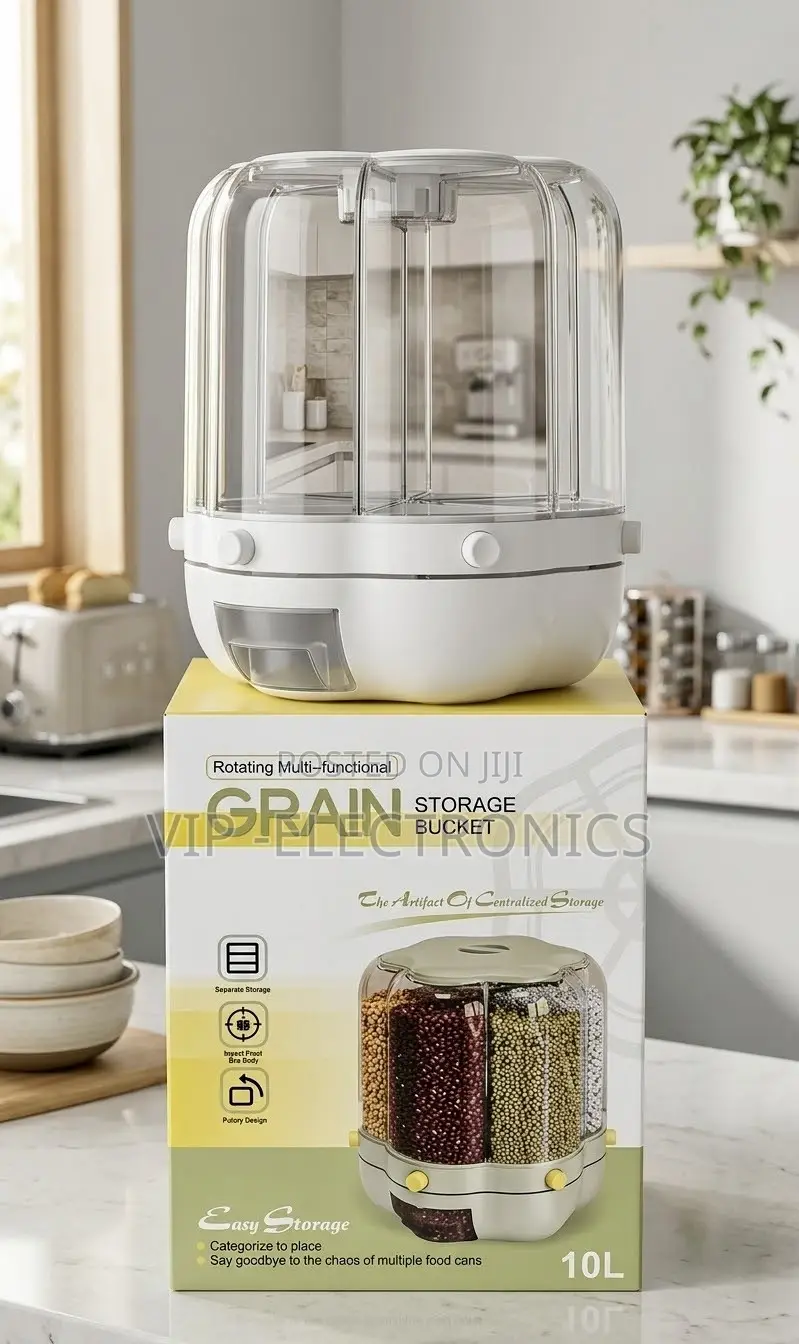 10L Rotating Grain Storage Container – 360° Multi-Functional Grain