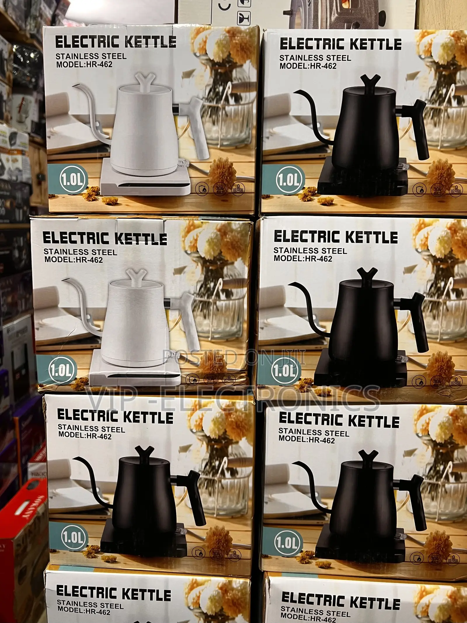 WEST HR-462 Electric Kettle – 1.0L Stainless Steel Gooseneck VIP SHOP