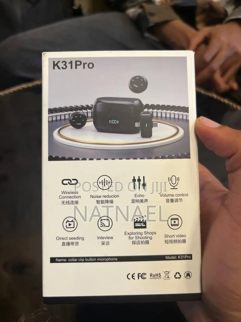 K31 Pro Wireless Collar Clip Microphone