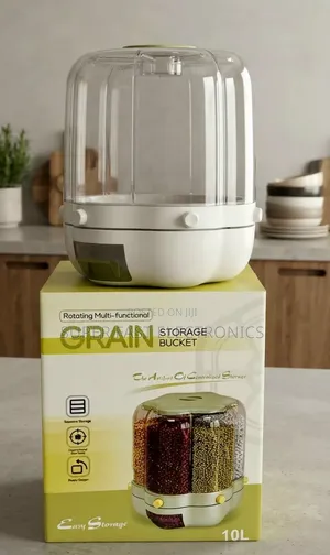 Rotating Multi-Functional Grain Storage Bucket – 10L