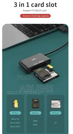 3-in-1 Card Reader dSD, TF (microSD), and CF Memory Card