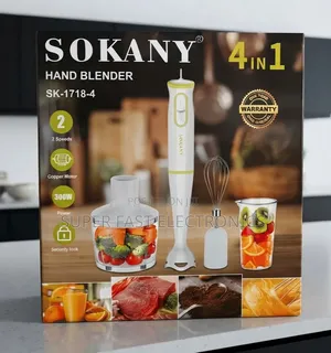 Sokany Hand Blender 4-in-1
A 300W Multi-Functional With 2 Speed