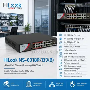Kico 16-Port PoE Switch With 2 Gigabit Uplink