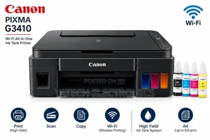 Canon PIXMA G3410 Wi-Fi All-in-One Ink Tank Printer