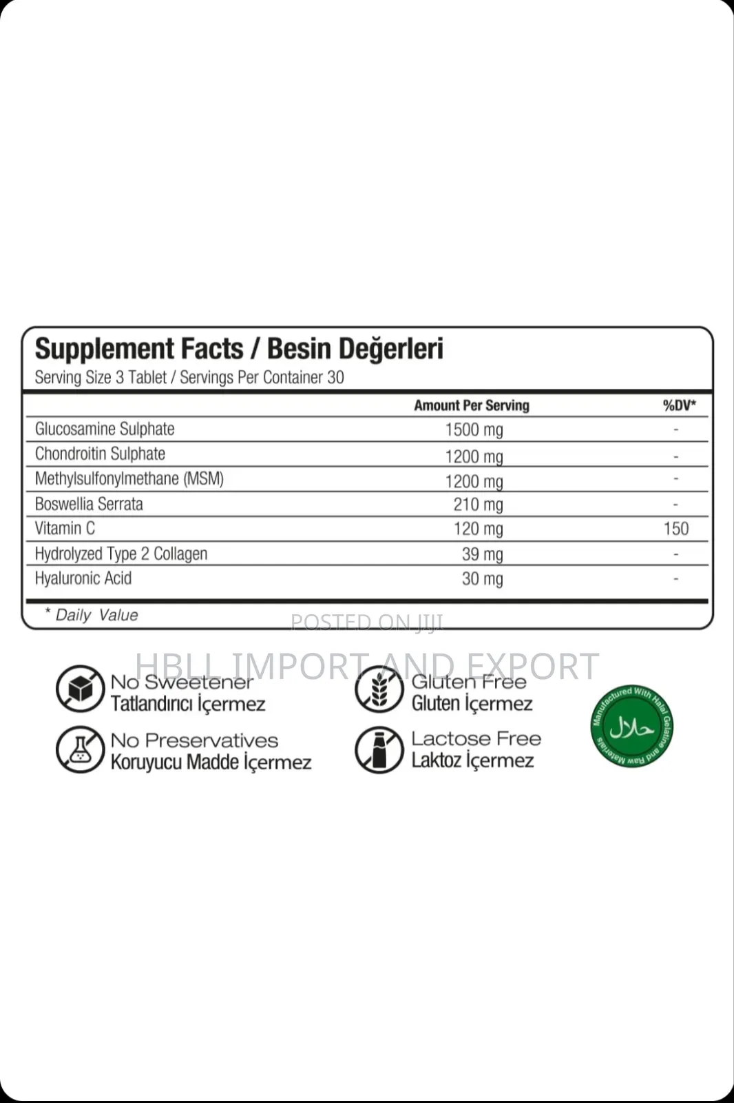 Glucosamine, Chondroitin, MSM, Hyaluronic Acid, and Type 2 Collagen