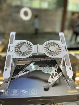 Foldable Metal Laptop Cooling Stand With Dual Fans