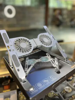 Foldable Metal Laptop Cooling Stand With Dual Fans