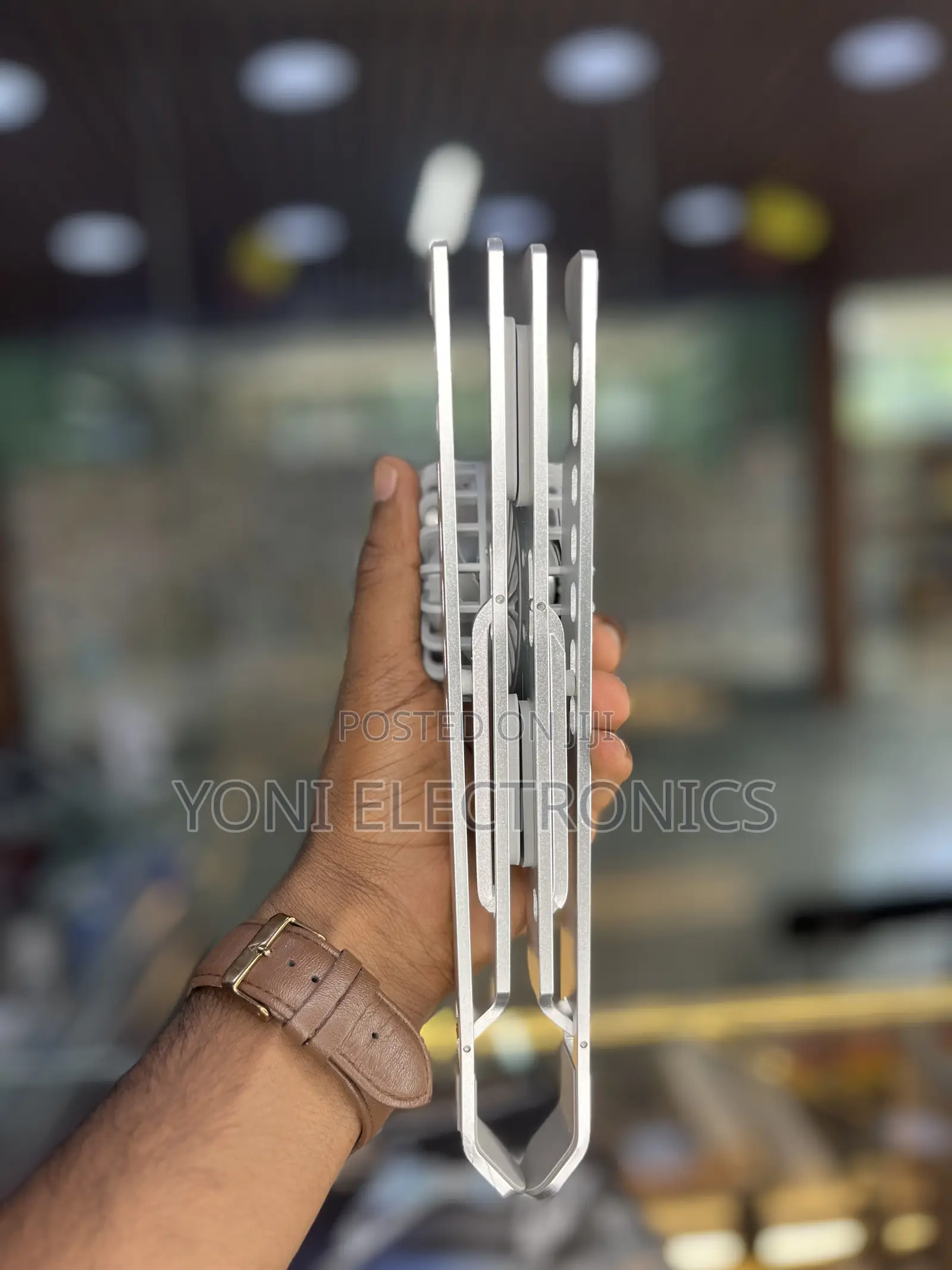 Foldable Metal Laptop Cooling Stand With Dual Fans