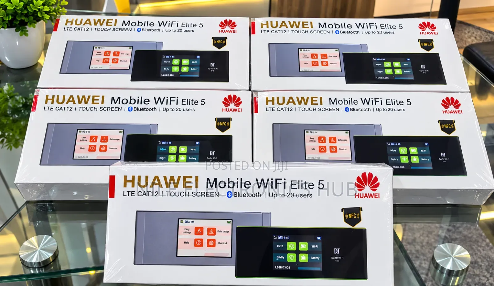 Original HUAWEI Mobile WiFi Elite 5 (4G+ LTE Cat12 & Touch Screen)