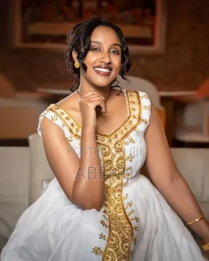 Elegant White & Gold Habesha Kemis