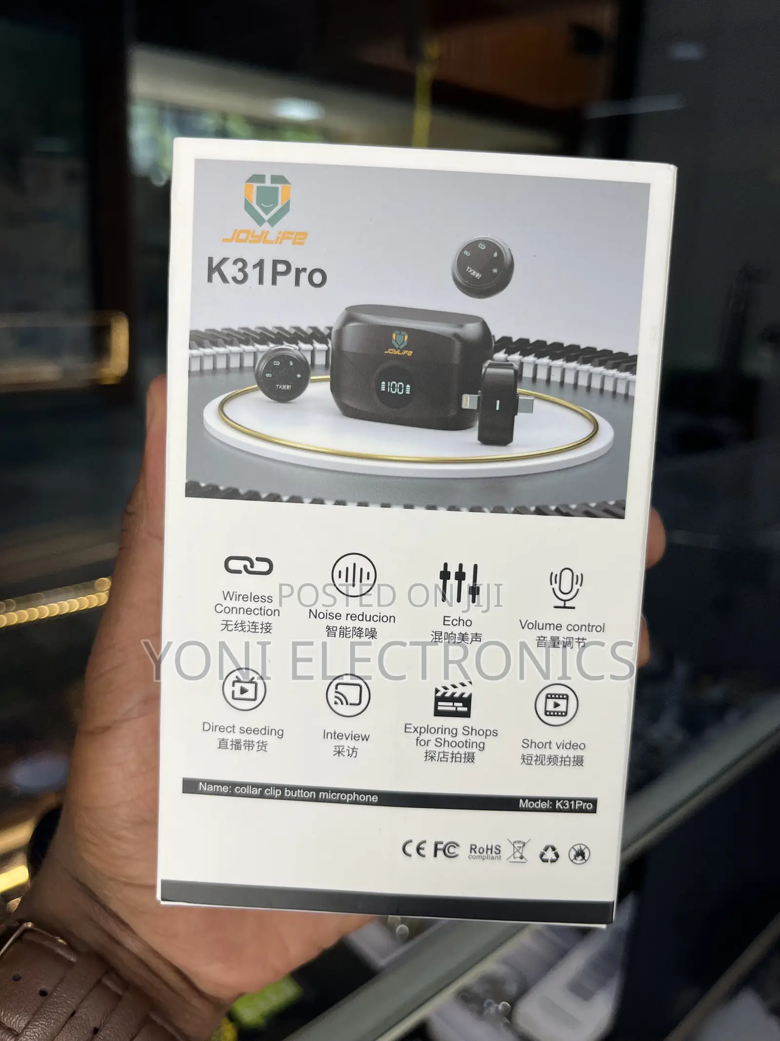 K31Pro Wireless Collar Clip Button Microphone Set