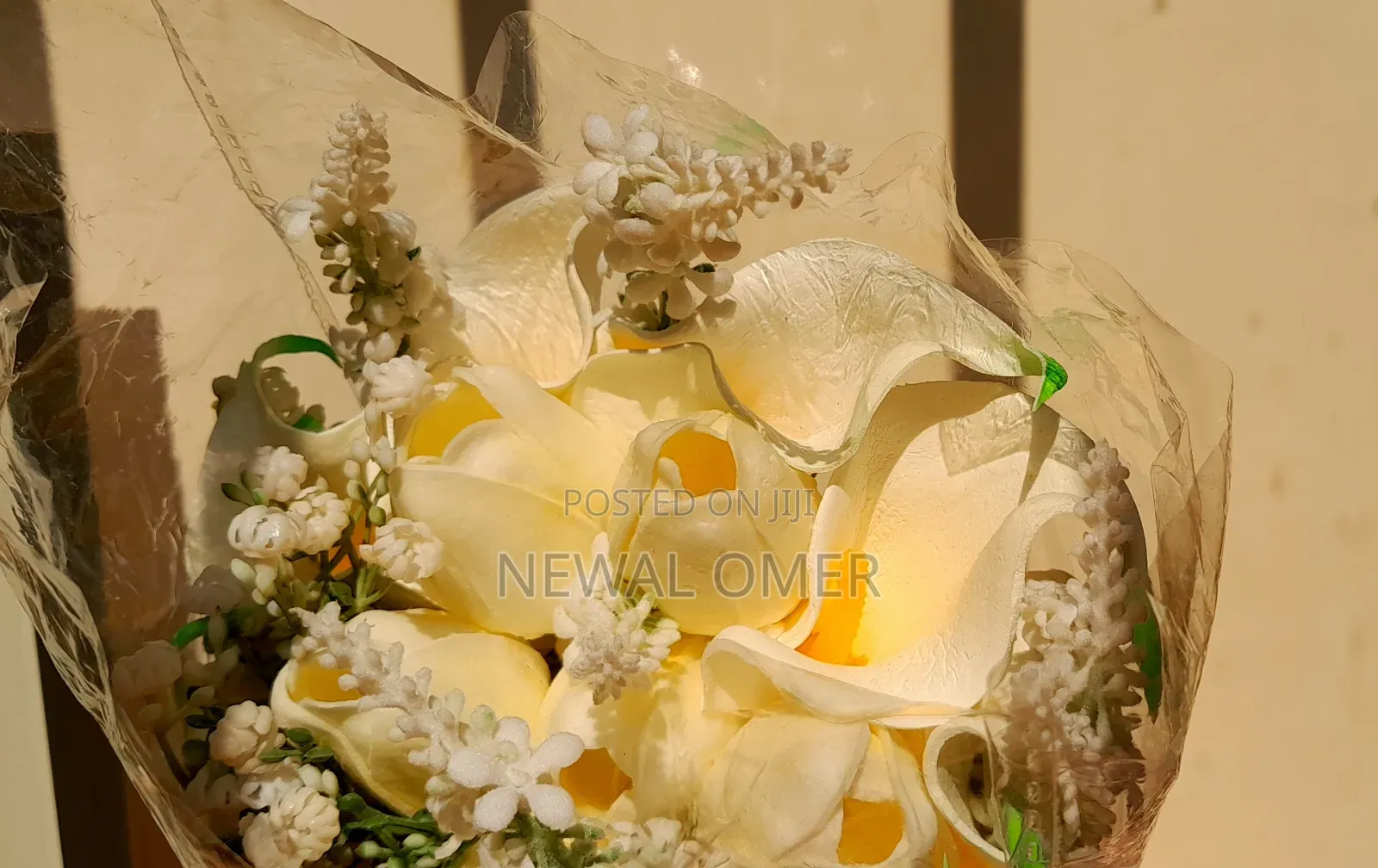  White Tulip & Calla Lily Faux Bridal Bouquet Bundle