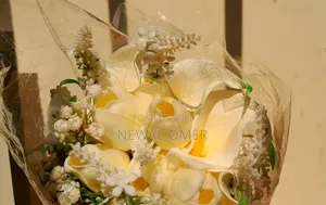  White Tulip & Calla Lily Faux Bridal Bouquet Bundle