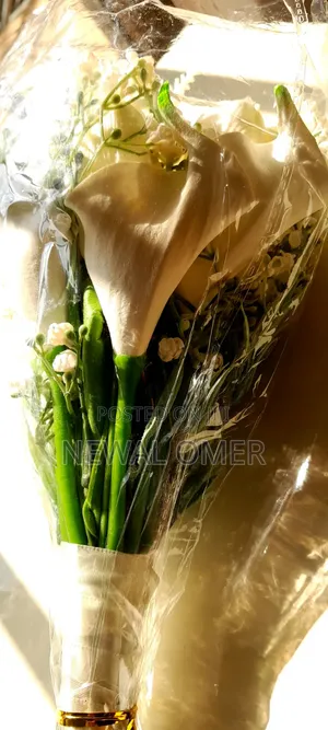  White Tulip & Calla Lily Faux Bridal Bouquet Bundle