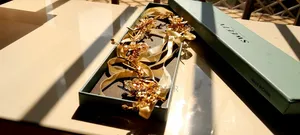 Elegant Gold Floral Hair Vine & Bridal Hair Accessory