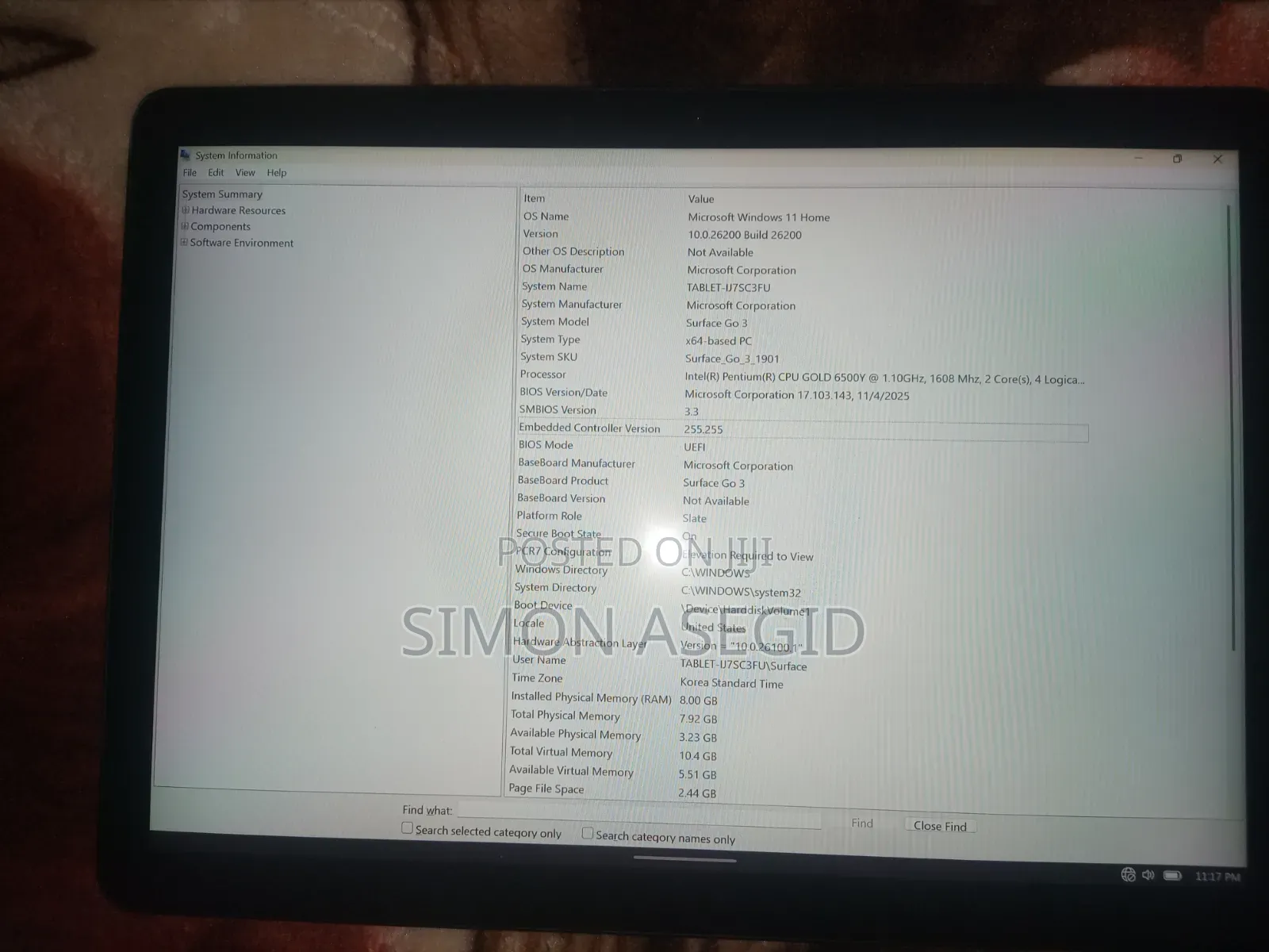 Laptop Microsoft Surface Go 3 8GB Intel Core i5 SSD 128GB