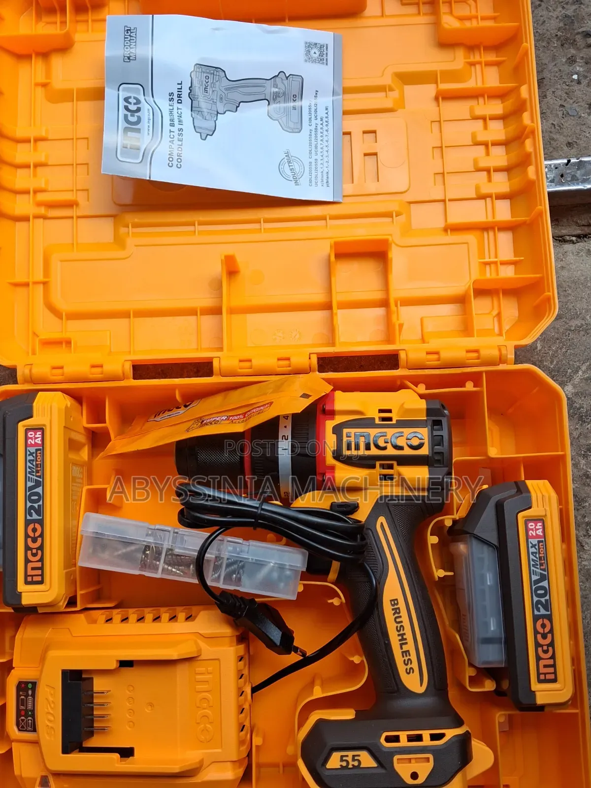 INGCO 20V Brushless Cordless Impact Drill