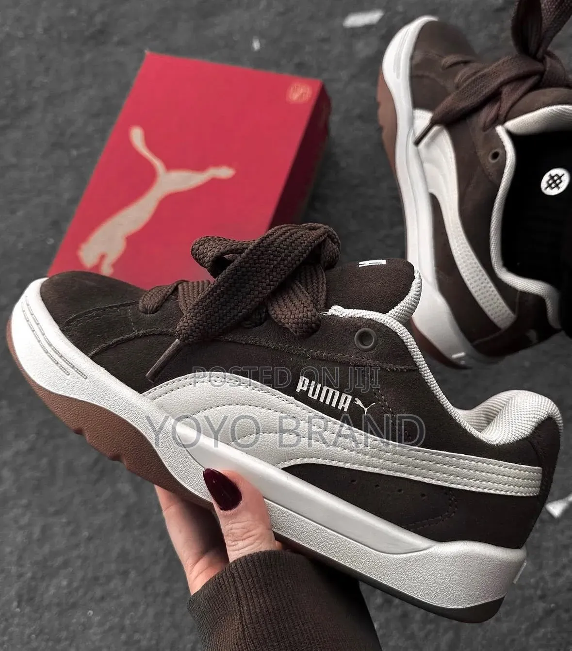 Puma Park Lifestyle Easy Suede Chocolate Brown Unisex Fashion Sneaker