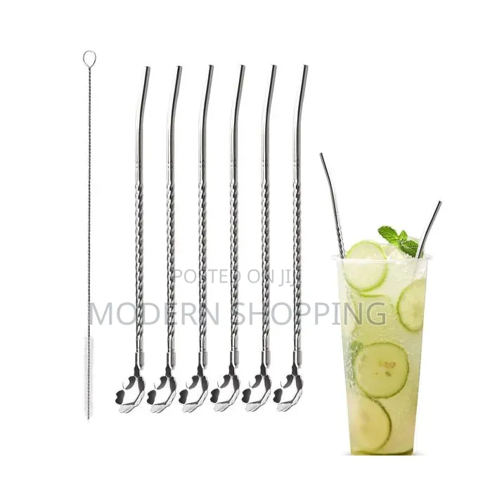 6pcs Drinking Stainless Straws