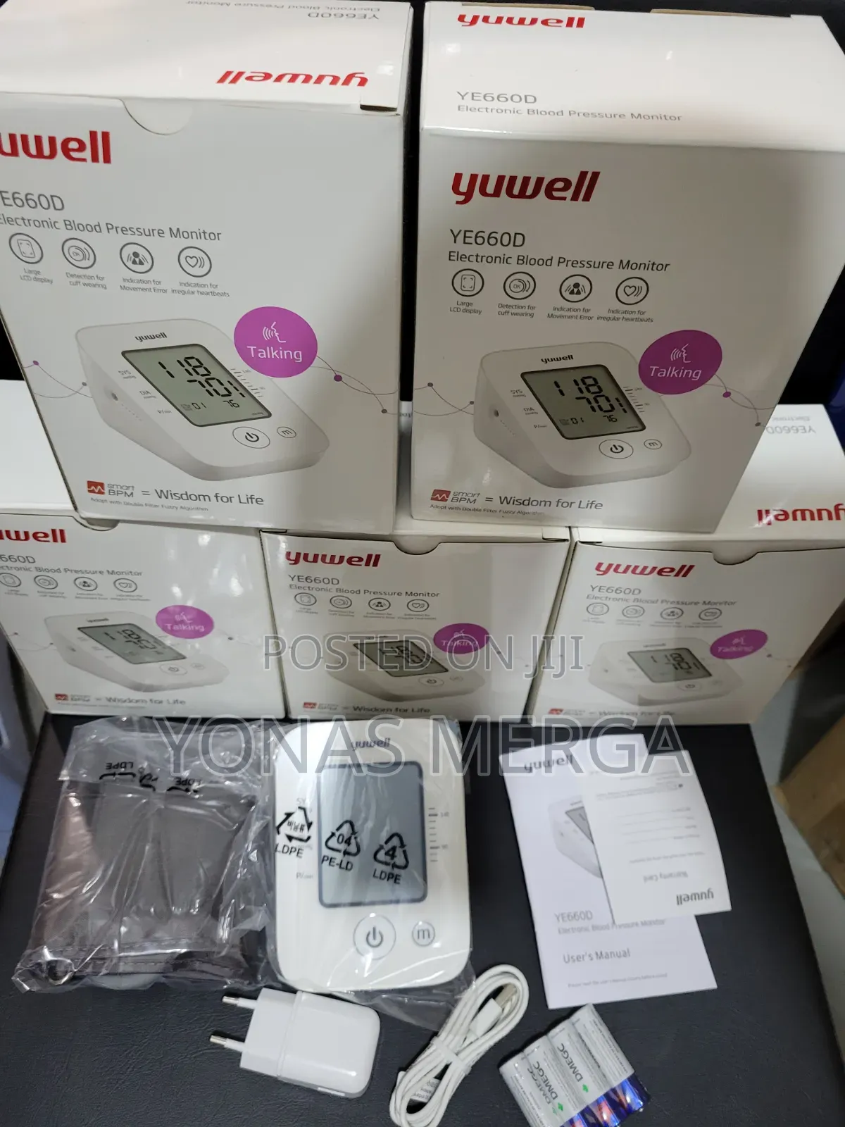 Blood Pressure Monitor÷Bp monitoring爻糶Attached Power Adapter+Batteries