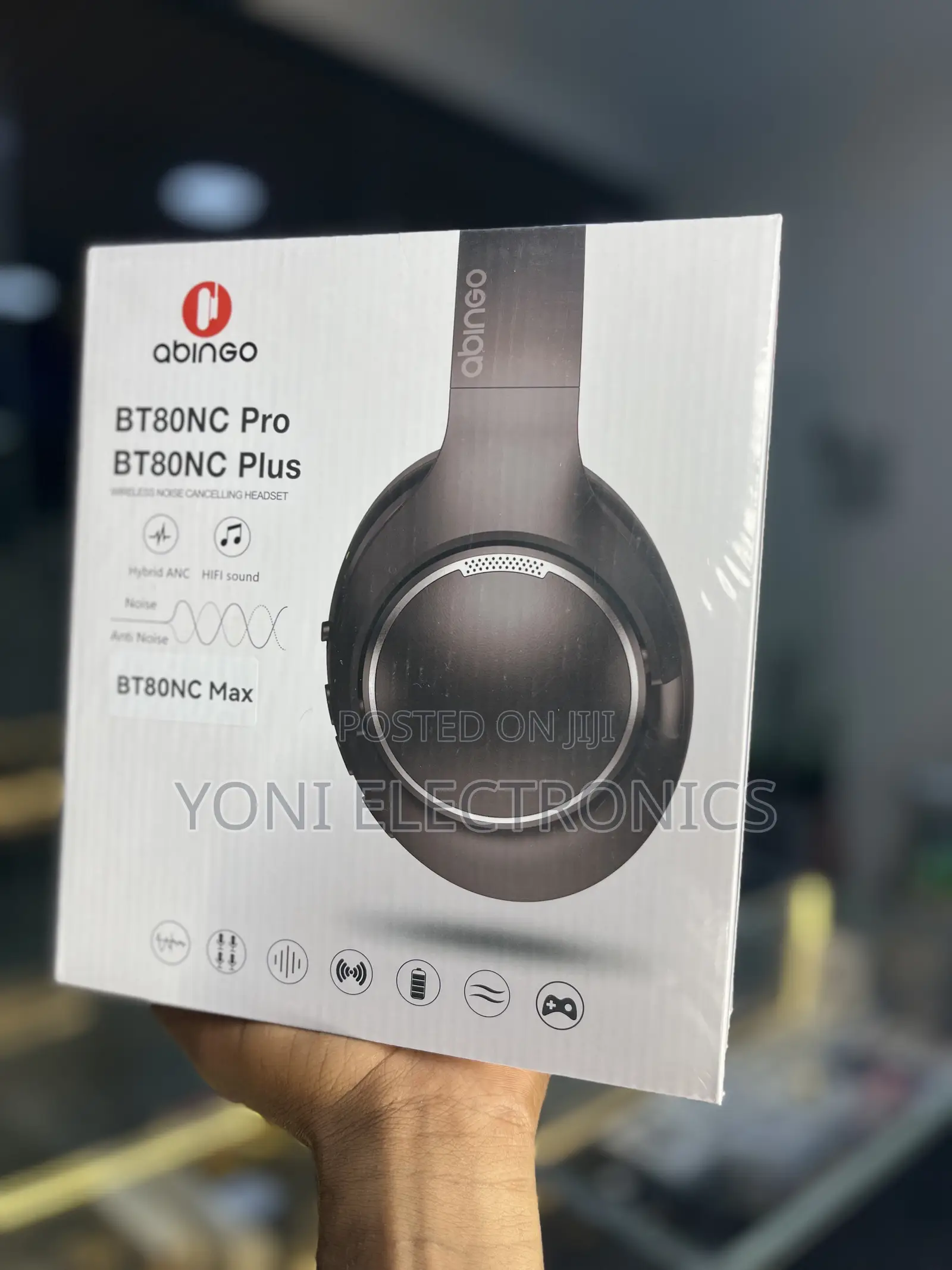 Abingo BT80NC Series Wireless Noise-Cancelling Over-Ear Headphones