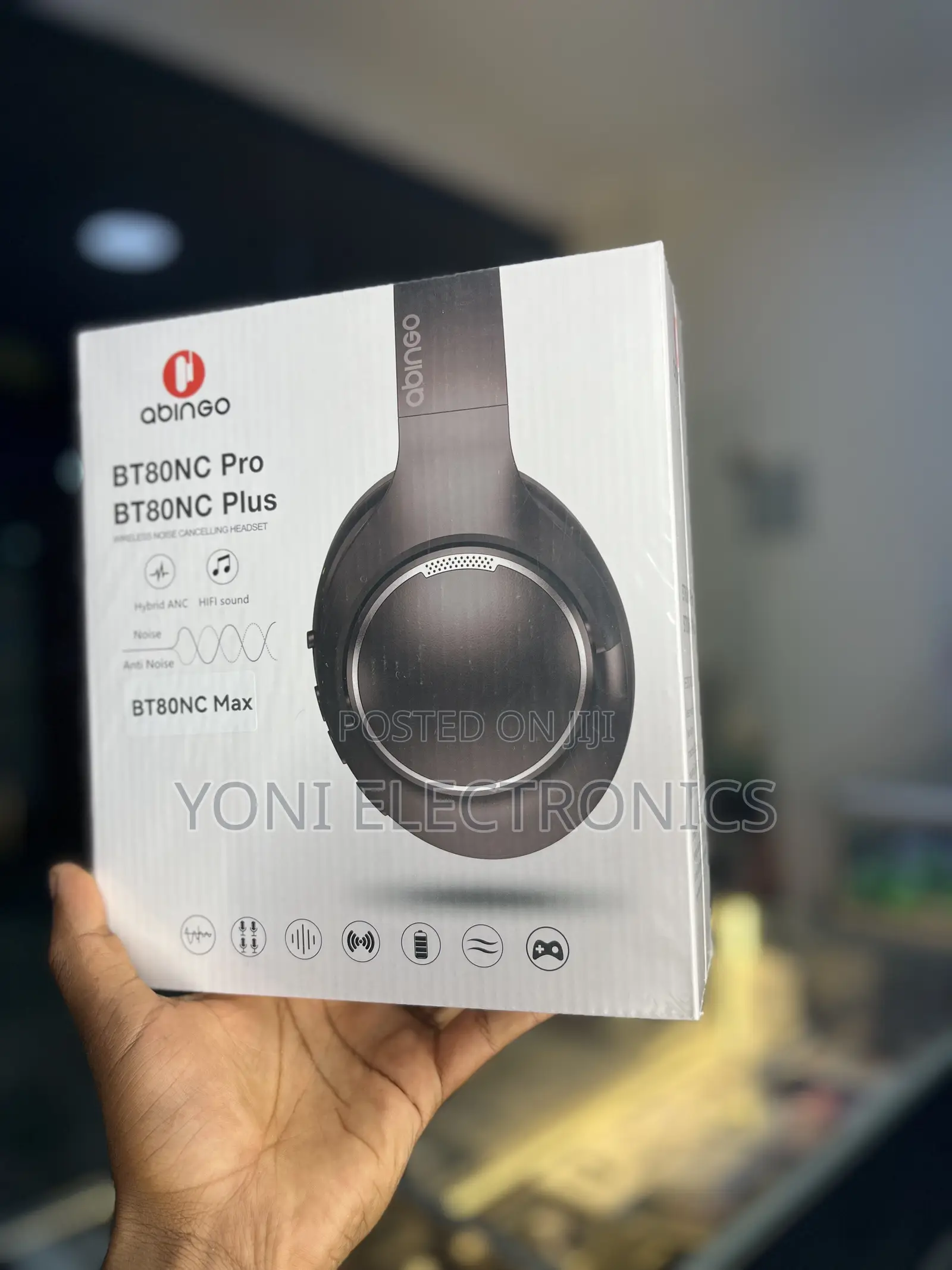 Abingo BT80NC Series Wireless Noise-Cancelling Over-Ear Headphones