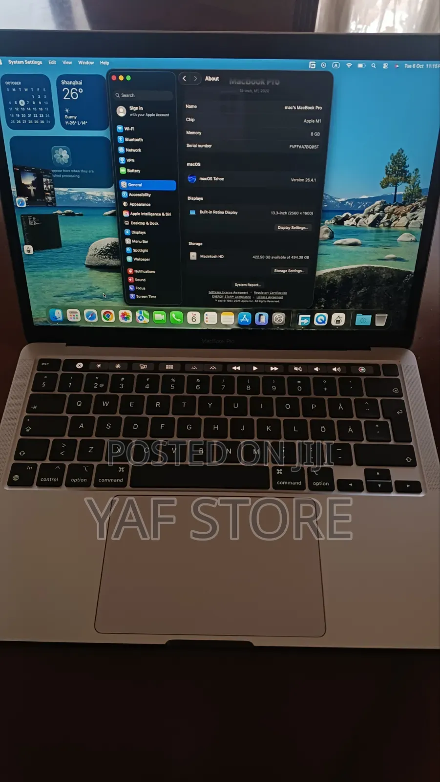 New Laptop Apple MacBook Pro 2020 M1 8GB Apple M1 SSD 512GB