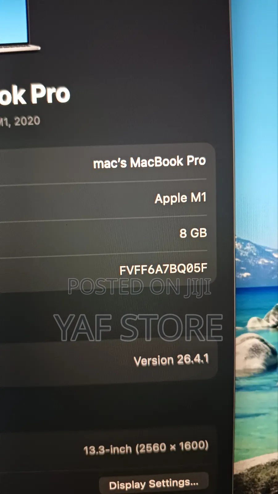 New Laptop Apple MacBook Pro 2020 M1 8GB Apple M1 SSD 512GB