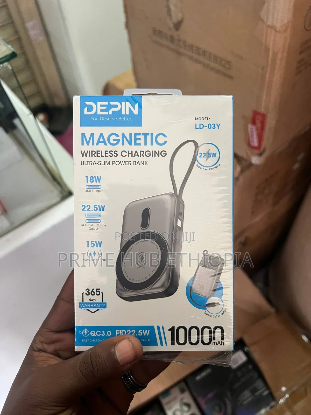 DEPIN LD-03Y 10,000mAh Magnetic Wireless Power Bank