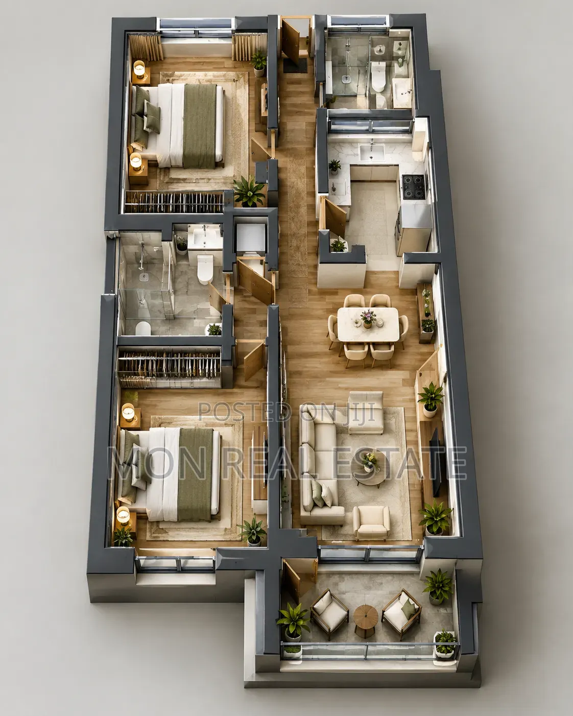 2bdrm Apartment in ሞን ሪልስቴት, Kolfe Keranio for sale