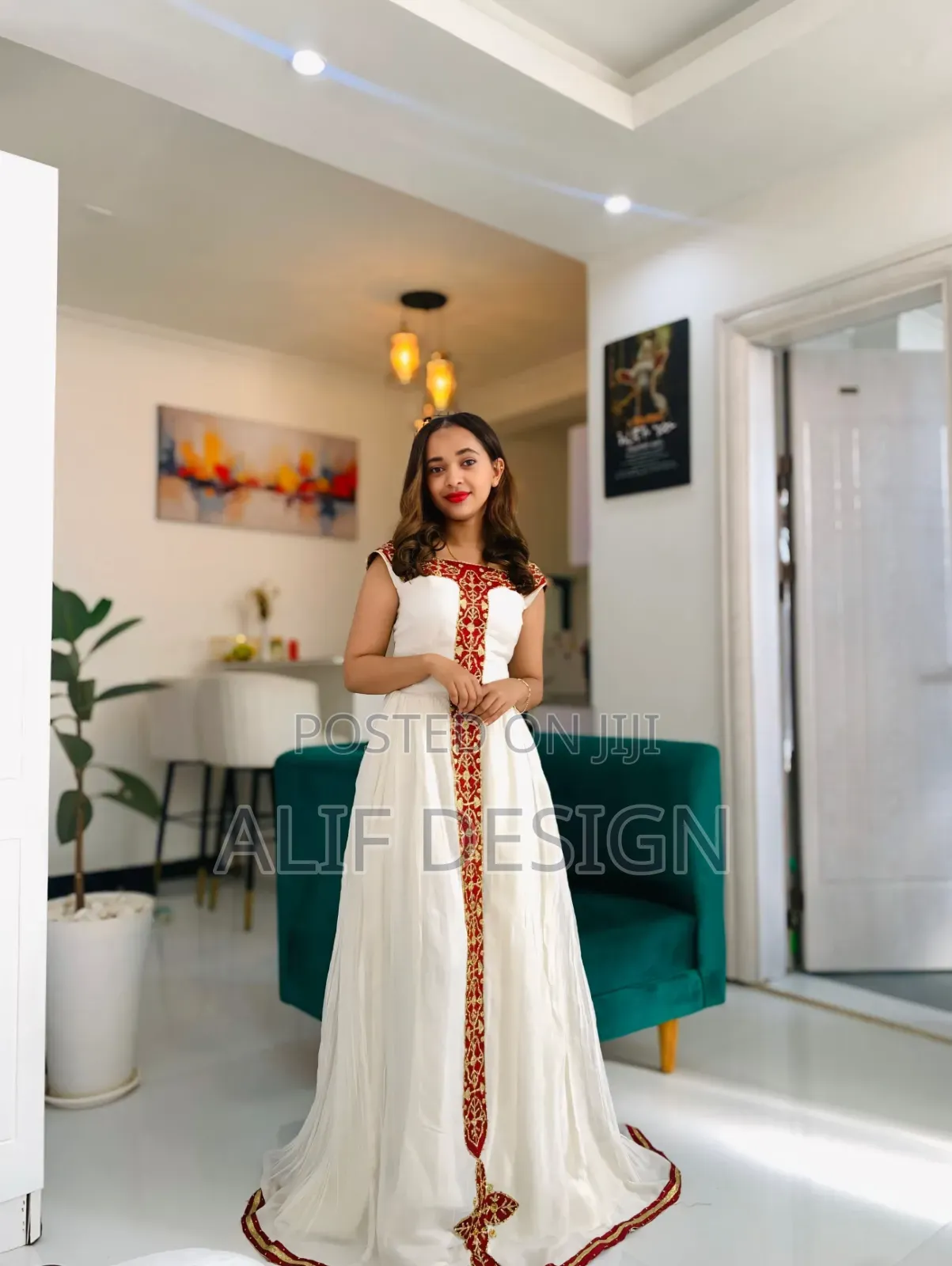 Red and Simple Habesha Dresses