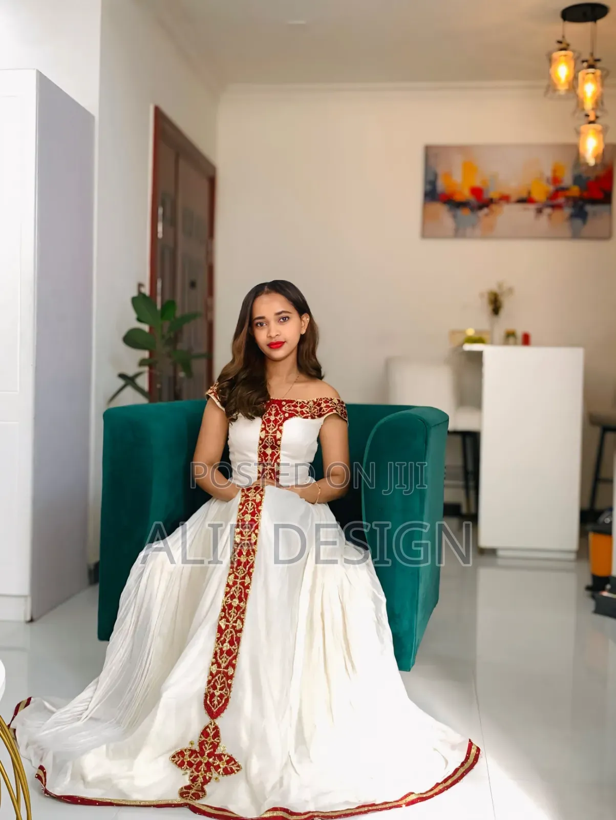 Red and Simple Habesha Dresses