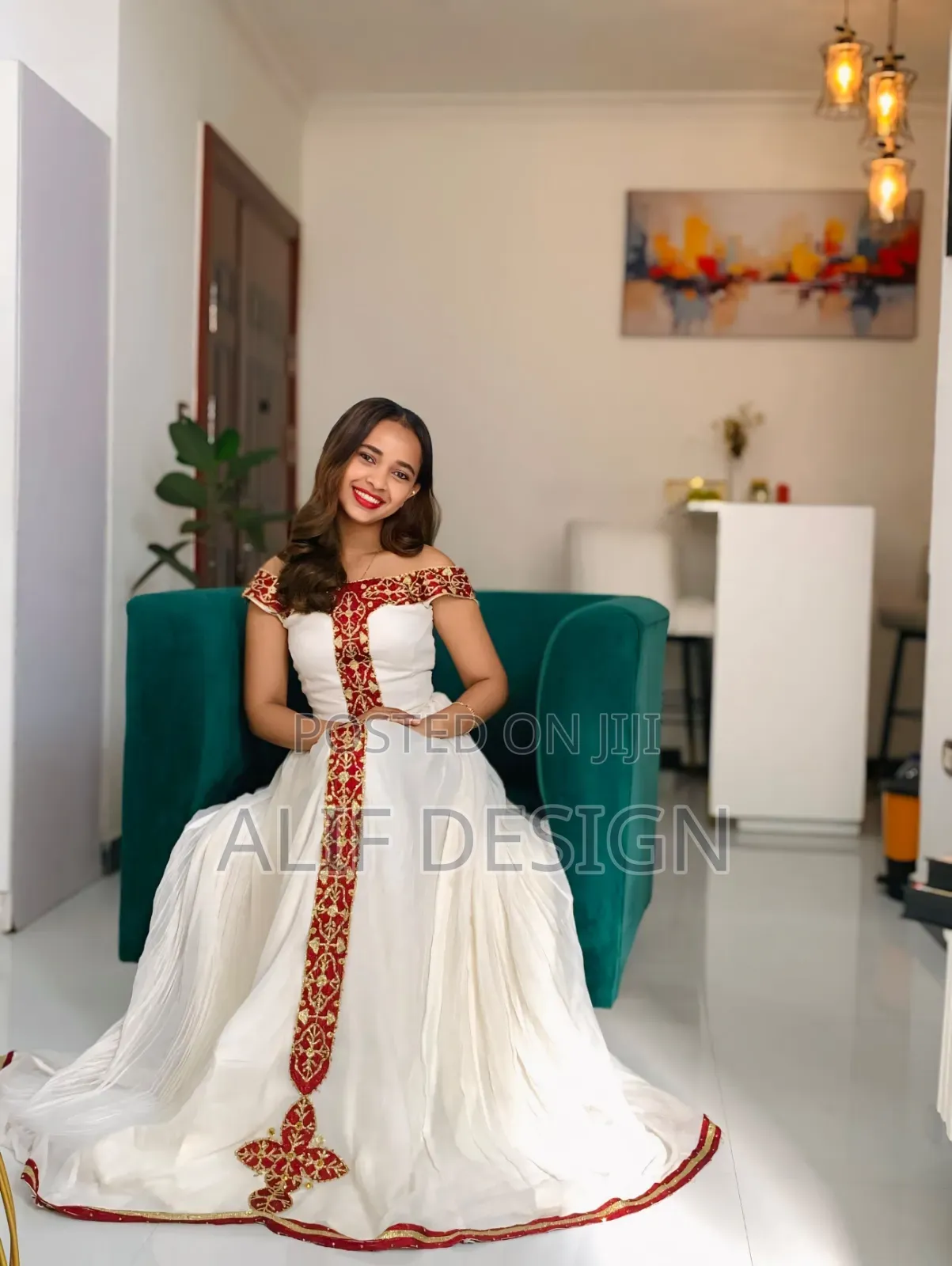 Red and Simple Habesha Dresses