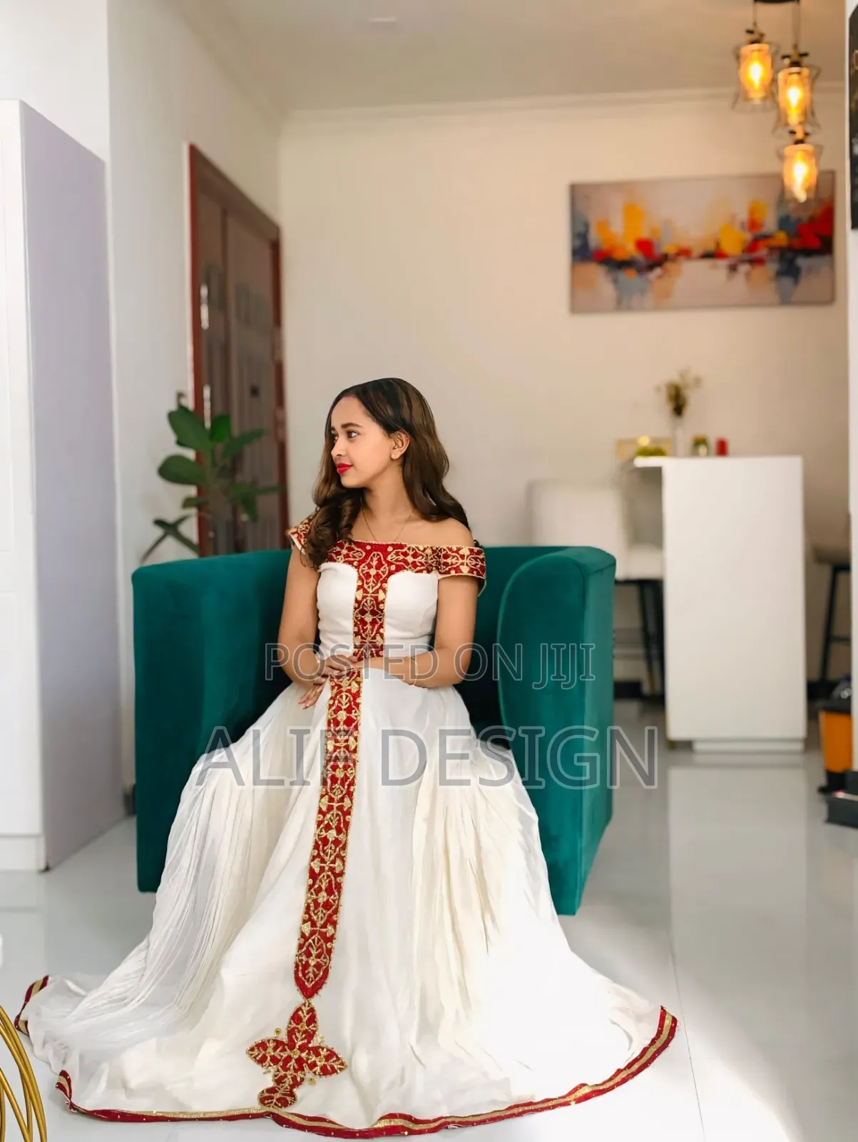 Red and Simple Habesha Dresses