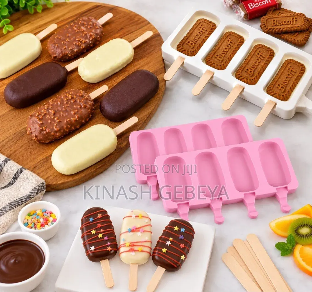 4 Cavities Brick Popsicles Mold