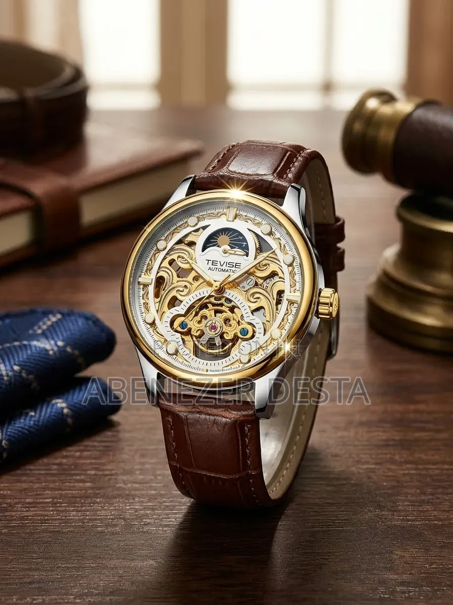 TEVISE T820 Series Men's Automatic Mechanical Skeleton Watch