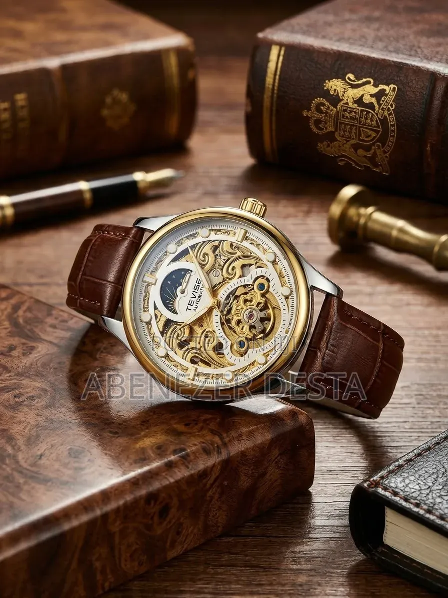 TEVISE T820 Series Men's Automatic Mechanical Skeleton Watch