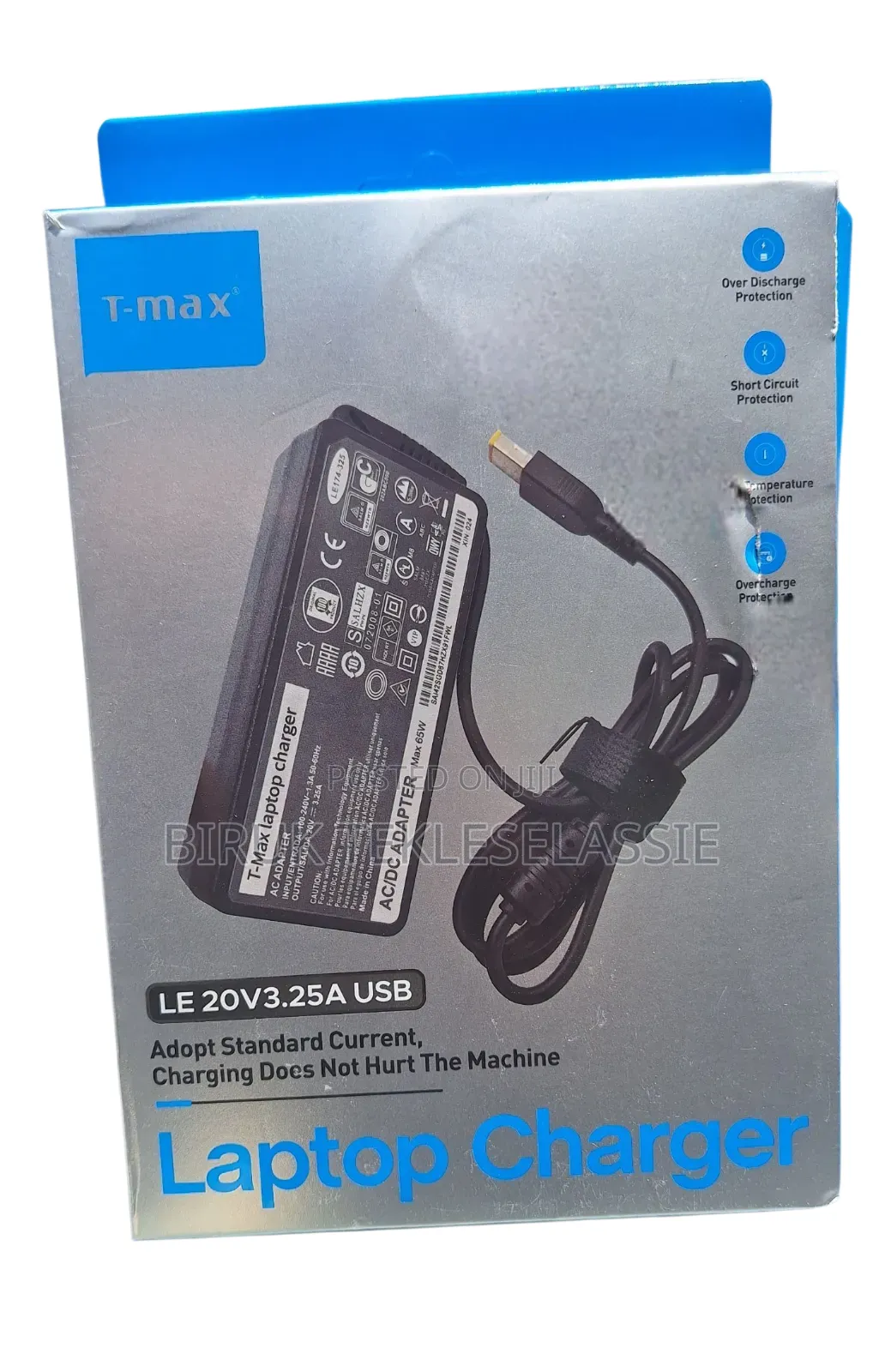 T-Max Lenovo 20v 3.25a 65w USB Square Yellow Port Charger