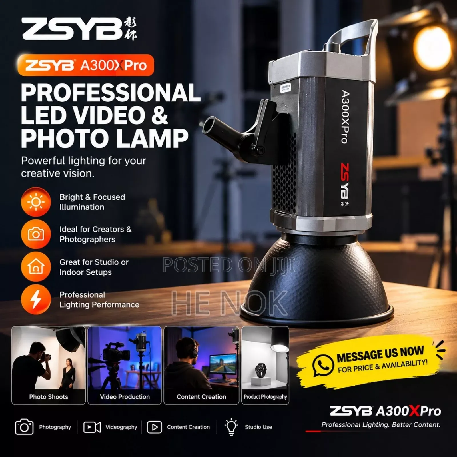 ZSYB A300XPro Professional LED Studio Video and Photo Light