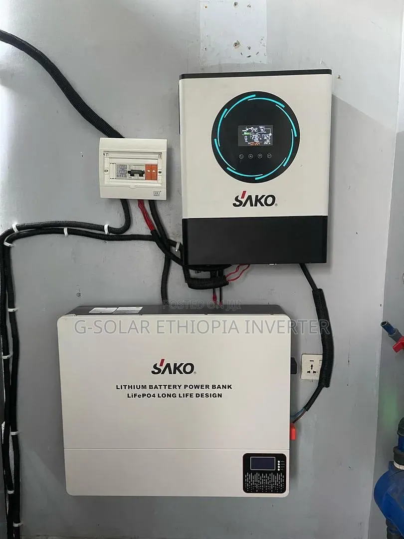 11kw Solar Power System in Ethiopia - 11kw-5.12kwh*2pc Lifepo4-9pc*620