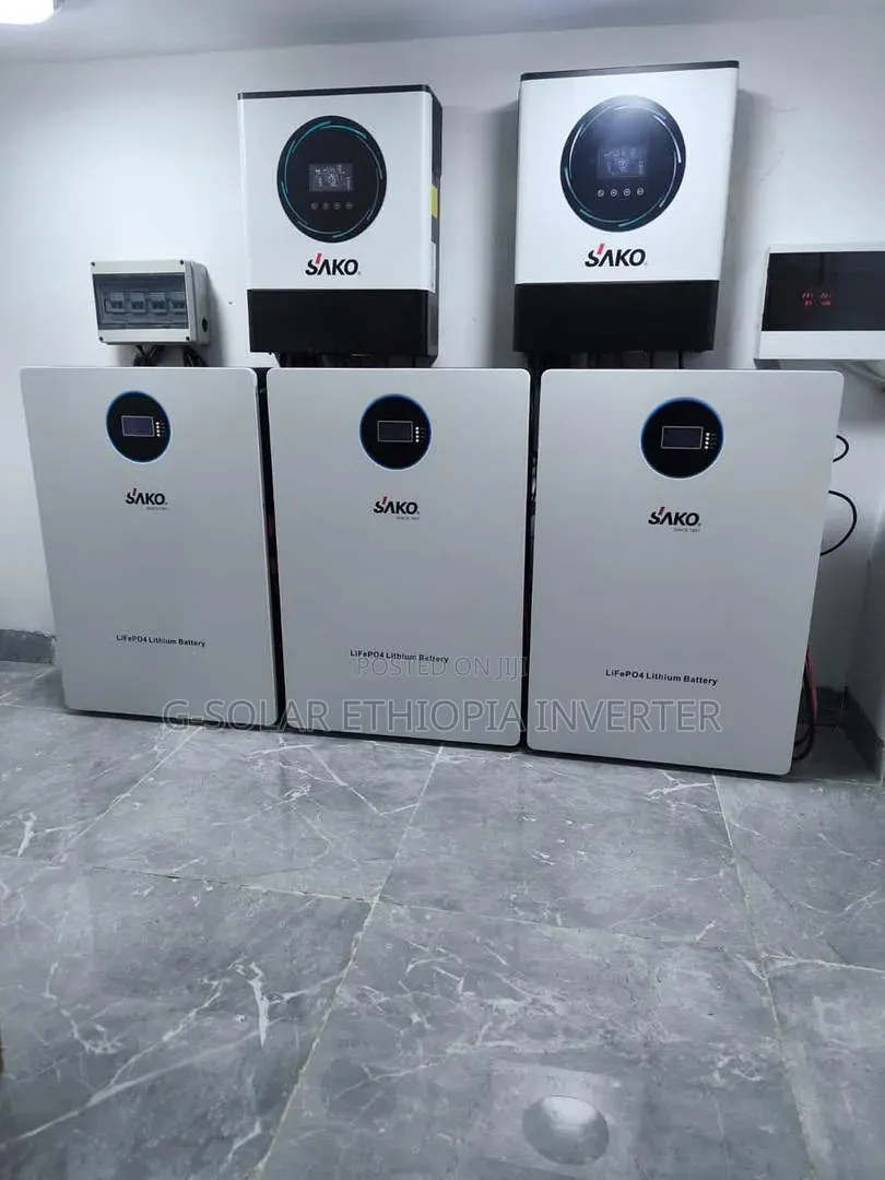 11kw Solar Power System in Ethiopia - 11kw-5.12kwh*2pc Lifepo4-9pc*620