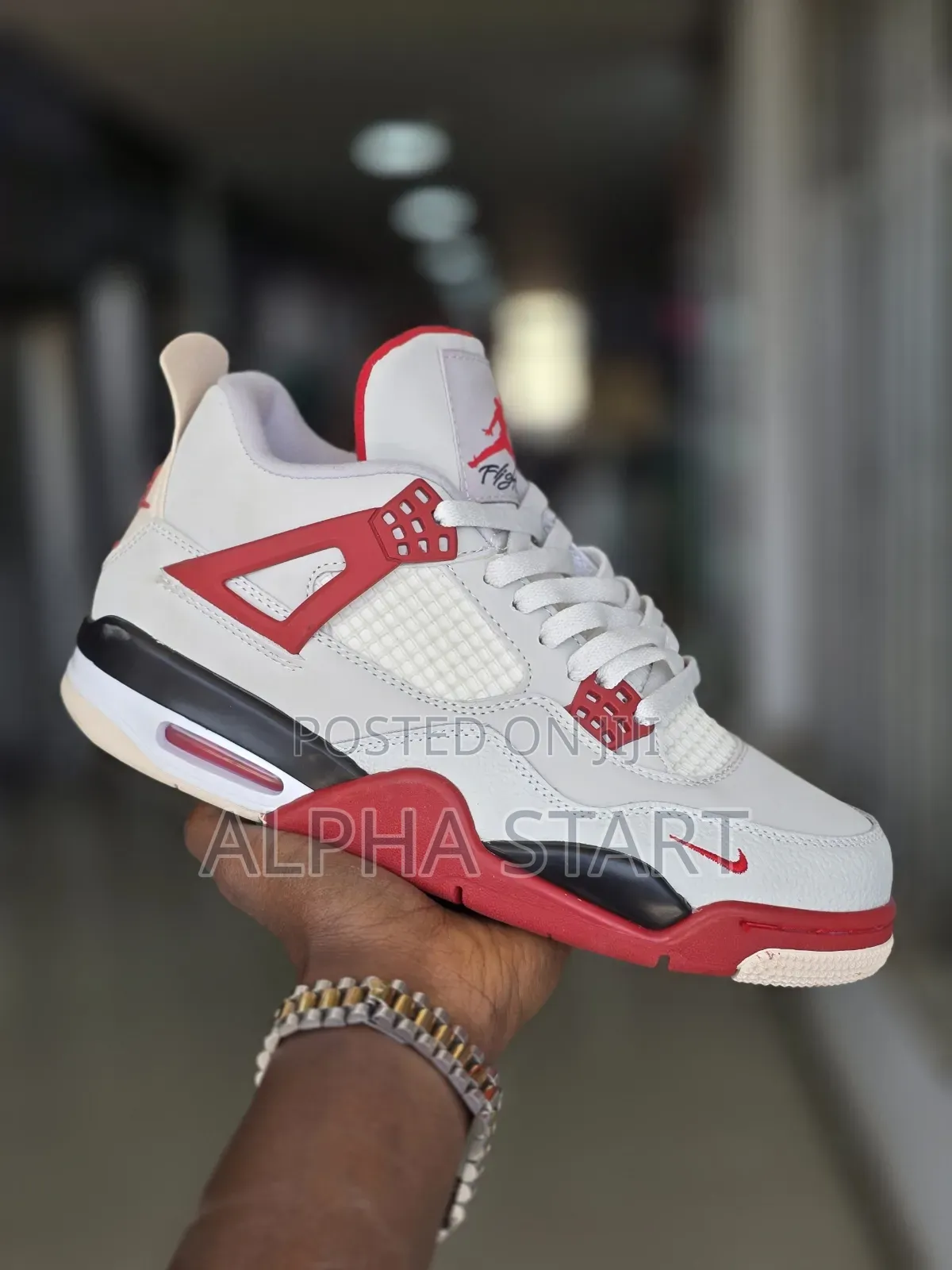 Jordan 4 Retro White & Red High Master Quality Shoes Made in Vietnam